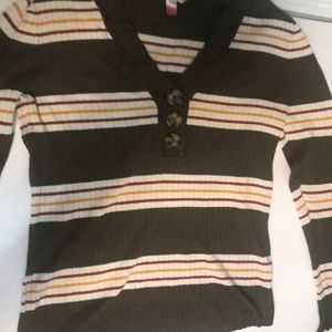 Long sleeve multiple color semi crop top